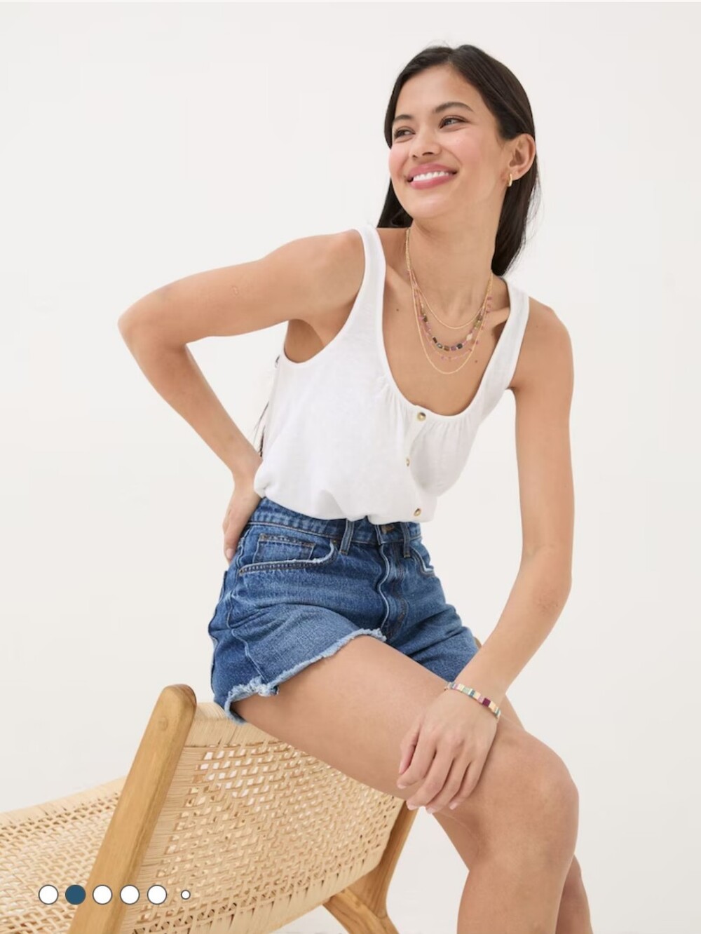 Fatface Flora White Vest